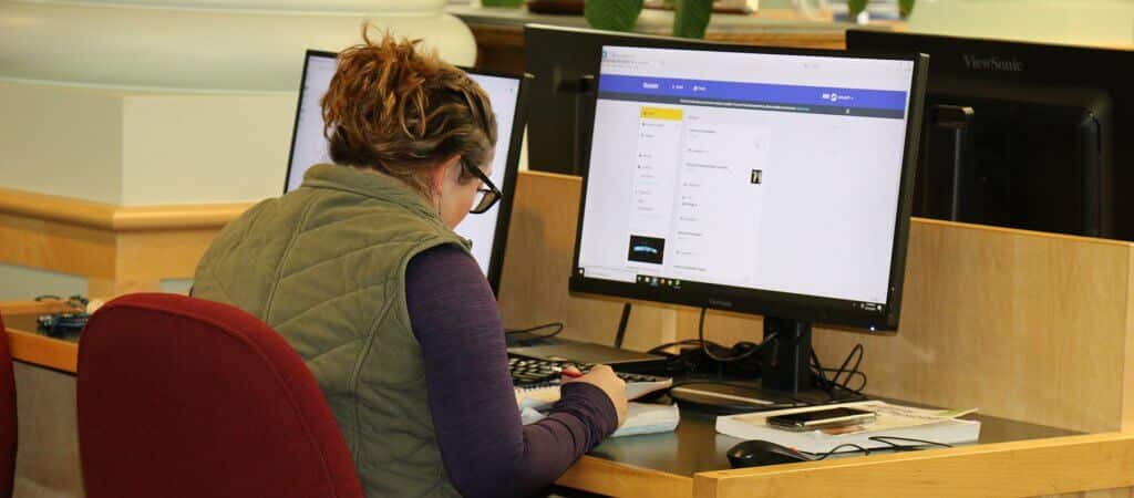 Woman at computer